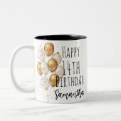 ハッピーバースデーマグカスタム誕生日贈り物 ツートーンマグカップ (左)