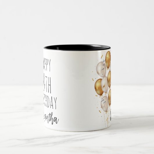 ハッピーバースデーマグカスタム誕生日贈り物 ツートーンマグカップ (中央)