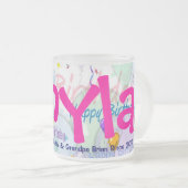 ハッピーバースデーマグカップ（パーソナライズ） フロストグラスマグカップ (正面右)