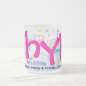 ハッピーバースデーマグカップ（パーソナライズ） フロストグラスマグカップ (中央)