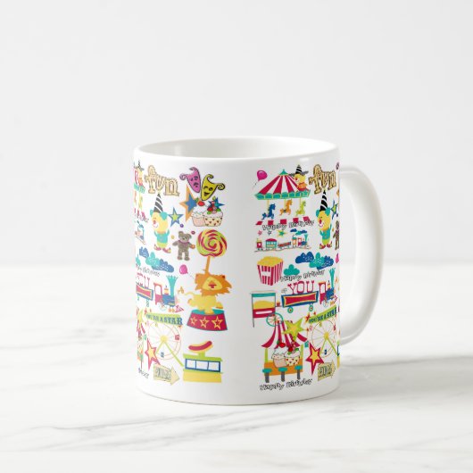 ハッピーバースデーマグカーニバルサーカス コーヒーマグカップ (正面右)