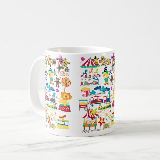 ハッピーバースデーマグカーニバルサーカス コーヒーマグカップ (正面左)