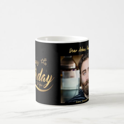 ハッピーバースデーマグギフト写真付き コーヒーマグカップ (中央)