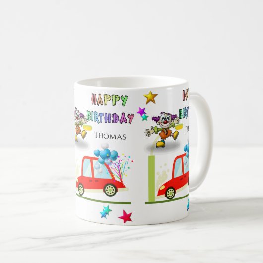 ハッピーバースデーマグピエロ車 コーヒーマグカップ (正面右)