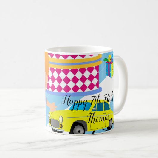 ハッピーバースデーマグボーイ信号機 コーヒーマグカップ (正面右)