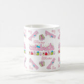 ハッピーバースデーマグ祝ピンク コーヒーマグカップ (中央)