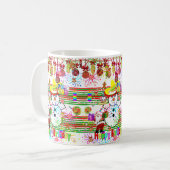 ハッピーバースデーマグ雪だるまサンタクロース コーヒーマグカップ (正面左)