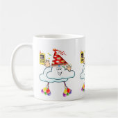 ハッピーバースデーマグIPhone文字クラウド コーヒーマグカップ (左)