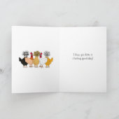 ハッピーバースデーマザークラッカーおもしろいチキン カード (内部)