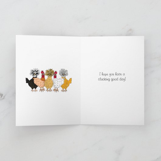 ハッピーバースデーマザークラッカーおもしろいチキン カード (内部)
