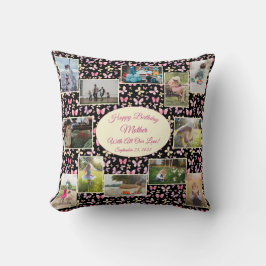 ハッピーバースデーマザーファミリーフォトコラージテンプラット クッション