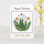 ハッピーバースデーマザーフラワーズウォーターカスタムカラー カード (黄色い花)