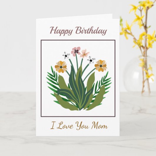 ハッピーバースデーマザーフラワーズウォーターカスタムカラー カード (黄色い花)