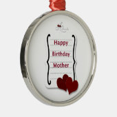 ハッピーバースデーマザーラブノートカードとギフト メタルオーナメント (右)