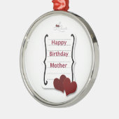ハッピーバースデーマザーラブノートカードとギフト メタルオーナメント (左)