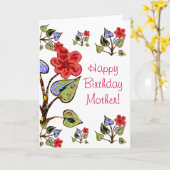 ハッピーバースデーマザー! カード (黄色い花)