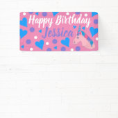 ハッピーバースデーマジカルピンクユニコーンホースハート 横断幕 (インサイチュ)