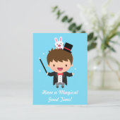 ハッピーバースデーマジシャンボーイ魔法バニートリック ポストカード (スタンド正面)