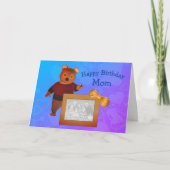 ハッピーバースデーママかわいいクマの写真カード カード (正面)