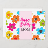 ハッピーバースデーママかわいいフラワードッグフォトコラージュ シーズンカード (正面/裏面)