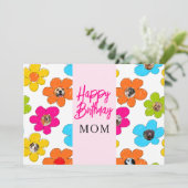 ハッピーバースデーママかわいいフラワードッグフォトコラージュ シーズンカード (スタンド正面)