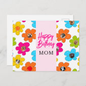 ハッピーバースデーママかわいいフラワードッグフォトコラージュ ポストカード (正面/裏面)