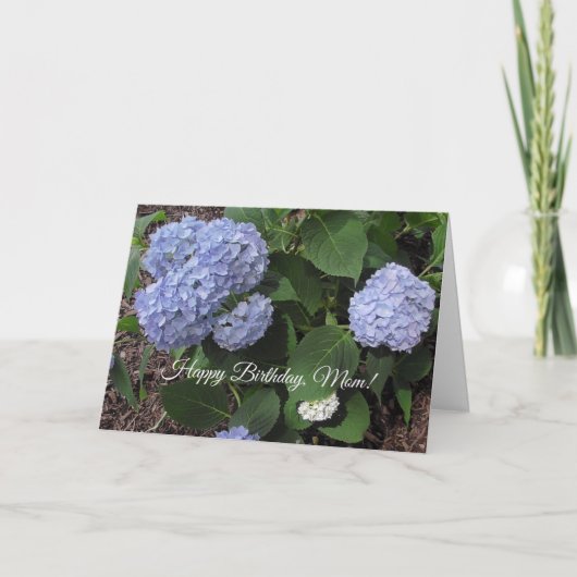 ハッピーバースデーママかわいらしパープルハイビスカス カード (正面)