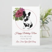 ハッピーバースデーママは犬のフランスのブルドッグ シーズンカード (スタンド正面)