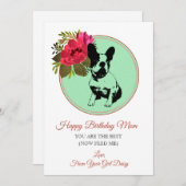 ハッピーバースデーママは犬のフランスのブルドッグ シーズンカード (正面/裏面)