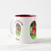 ハッピーバースデーママオダマキ（植物）花 ツートーンマグカップ (正面左)