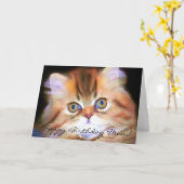 ハッピーバースデーママキットングリーティングカード カード (黄色い花)