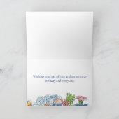 ハッピーバースデーママデイジーあじさいローズブーケ カード (内部)