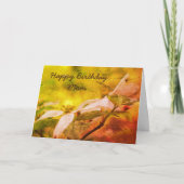 ハッピーバースデーママハクウッドフラワーアートカード カード (正面)