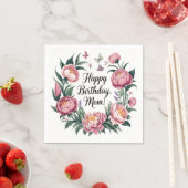 ハッピーバースデーママフローラデザイン スタンダードカクテルナプキン (インサイチュ)