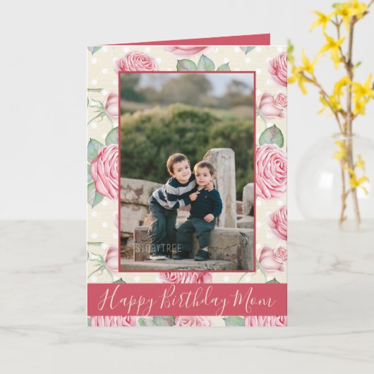 ハッピーバースデーママフローラ カード (黄色い花)