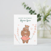ハッピーバースデーママベアキュートベア誕生日カード (スタンド正面)