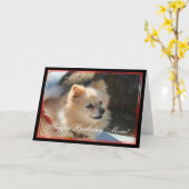 ハッピーバースデーママポメラニア犬グリーティングカード カード (黄色い花)