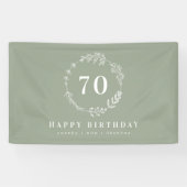 ハッピーバースデーマママグランマセージ緑の葉 横断幕 (横)