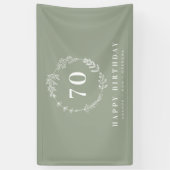 ハッピーバースデーマママグランマセージ緑の葉 横断幕 (縦)