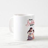 ハッピーバースデーママママグ – エレガントフローラデザイン コーヒーマグカップ (正面左)