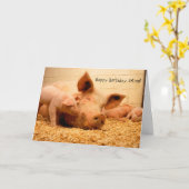 ハッピーバースデーママママザーピッグアンドピグレットカード カード (黄色い花)