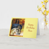ハッピーバースデーマママママママママママホースエクストリアン カード (黄色い花)