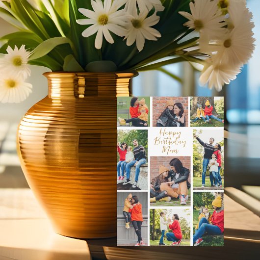 ハッピーバースデーママ写真コラージュfrom Daughter カード