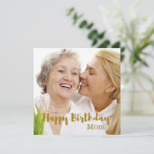 ハッピーバースデーママ写真 カード (スタンド正面)