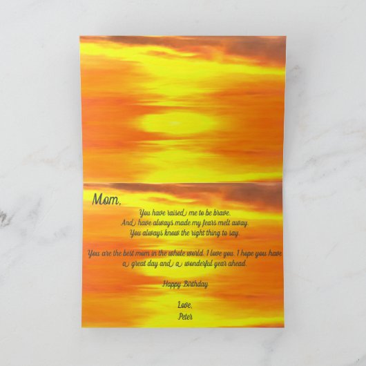 ハッピーバースデーママ夕日2295あいさつ カード (内部)