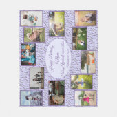 ハッピーバースデーママ家族フォトコラージュテンプレート フリースブランケット (正面)