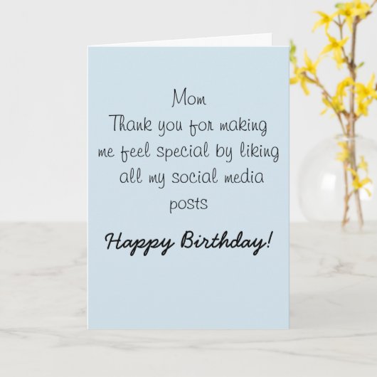 ハッピーバースデーママ母ユーモアおもしろい カード (黄色い花)