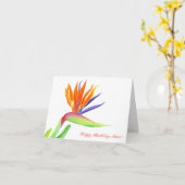 ハッピーバースデーママ水彩楽園の鳥 カード (黄色い花)