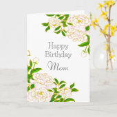 ハッピーバースデーママ白い花 カード (黄色い花)