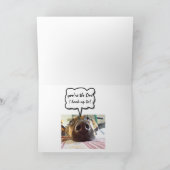 ハッピーバースデーママ私が見上げる!かわいい犬 カード (内部)